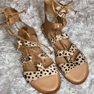 DOLCE VITA- ANIMAL FUR GLADIATOR SANDALS NEVER WORN SZ 8 1/2